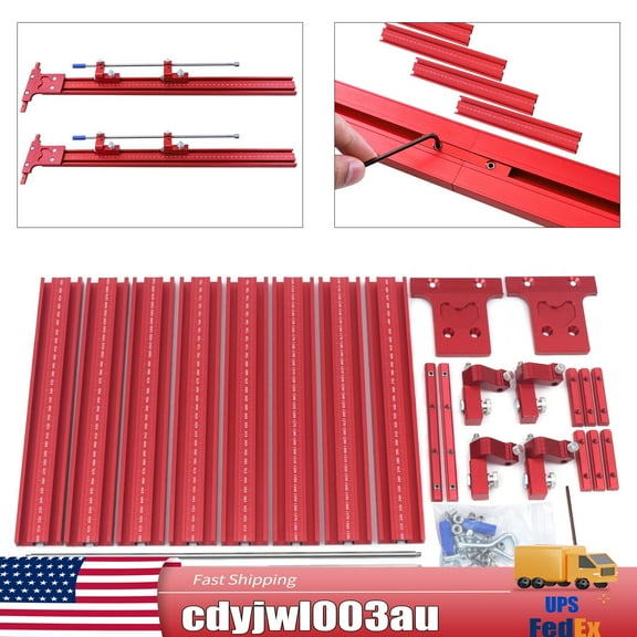 Parallel Rail Guide System Track Saw Woodworking Guide Carpentry Tool Woodworking Parallel Slide Splicing Set, 1200mm Aluminum Alloy, Metric Scale, Red, Easy Installation, Accurate Measurement