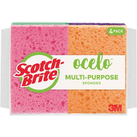 Scotch Brite Sponges 5.8 in. Cellulose Sponge (4-Pack)
