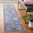 thumbnail image 2 of SAFAVIEH Serapi Flora Oriental Machine Washable Runner Rug, Blue/Ivory, 2' x 9', 2 of 12