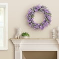thumbnail image 2 of 30" Artificial Lavender Floral Spring Wreath with Green Leaves, 2 of 5