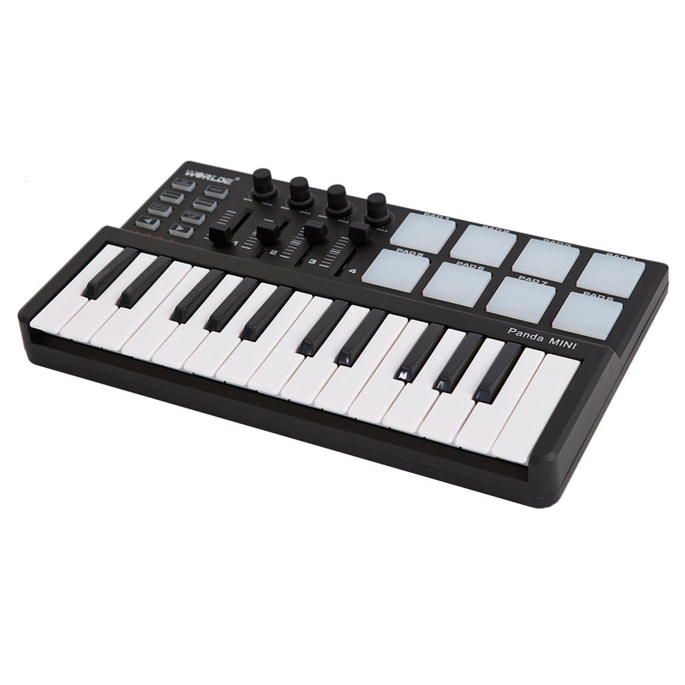 Meterk Panda Portable Mini 25-Key USB Keyboard and Drum Pad MIDI Controller - Walmart.com