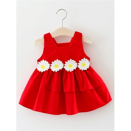 

Hirigin Kid Baby Girls Sleeveless Dress Lace Floral Tulle Party Wedding Dress