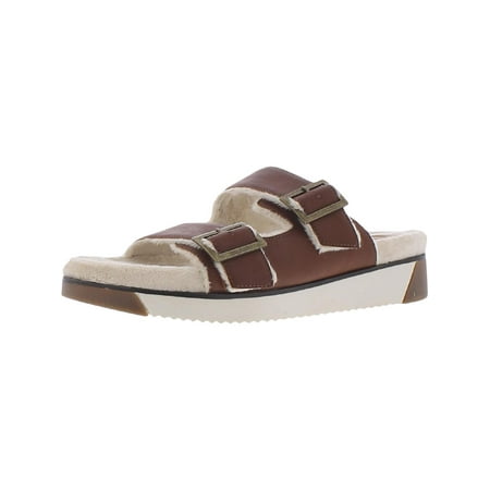 

JANE AND THE SHOE Womens Jessica Fur Faux Leather Slip On Wedge Sandals