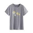 thumbnail image 4 of ManHanLi Women Dandelion Print Round Neck Short Sleeve T-Shirt, 4 of 7