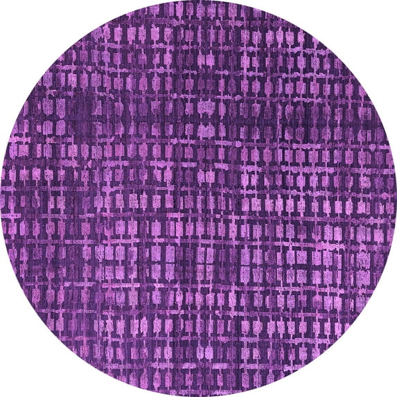 Ahgly Company Indoor Round Abstract Purple Modern Area Rugs, 5' Round