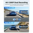 thumbnail image 3 of AZDOME Rear View Mirror Dash Cam, Dual Camera 4K Front and 1080P Rear Camera, 12'' Mirror Dash Cam with Night Vision, Built-in Wi-Fi GPS, Free 64GB Card, Parking Monitor, 3 of 12