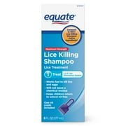 Equate Lice Killing Shampoo; Step 1 Lice Treatment For Kids and Adults