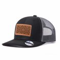 thumbnail image 4 of Vergiac Ethnic Pattern Leather Patch Trucker Hat, Men Adjustable Breathable Mesh Baseball Cap for Outdoor Travel Daily Casual Outfits, 4 of 6