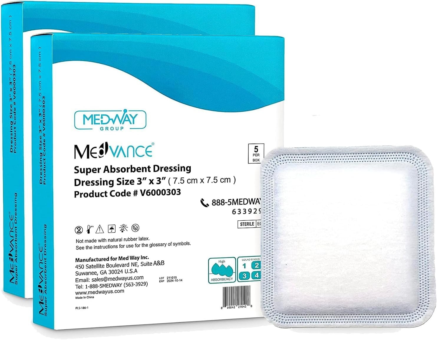 MedVance Super Absorbent Dressing, NonAdhesive Pads for Wound Care