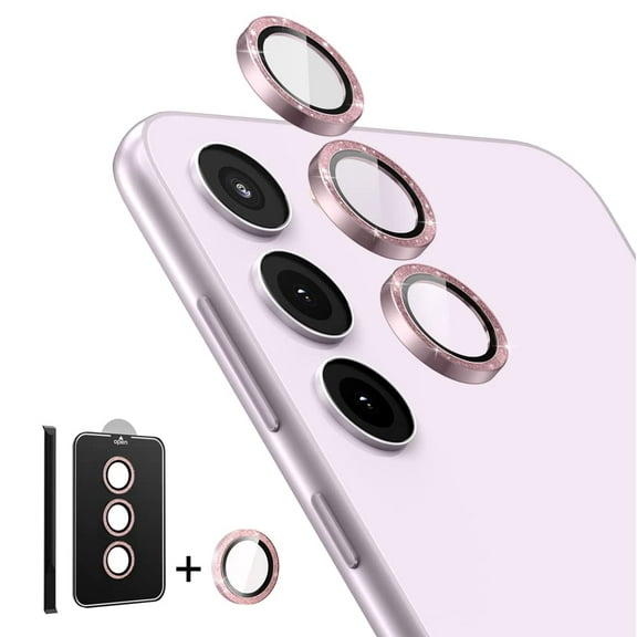 SUPCASE Camera Lens Protector Designed for Galaxy S23/S23 Plus, [Scratch-Resistant] [Ultra-Thin] Tempered Glass Camera Lens Screen Protector (PinkGlitter)