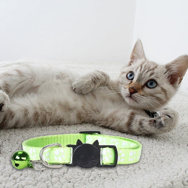 «Collar para gatos con cierre de seguridad y (collar de nylon tejido de colores para mascotas)»