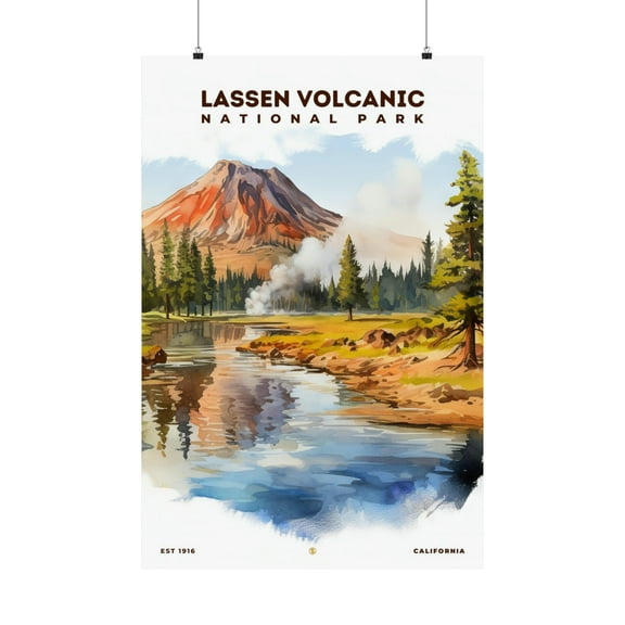 ELNEIT - Lassen Volcanic National Park Poster, Unframed Matte Paper, S08