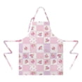 thumbnail image 2 of Pioneer Flower Floral Print Pattern Apron for Women and Men, Cotton Linen Waterproof with Pockets, Adjustable, 33x27 Inch for Kitchen, Gardening, BBQ, Salon, 2 of 6