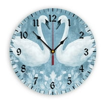 YladaFaie Bathroom Funny Wall Clock Arabic Numerals Design Hello Summer Tropical Non Ticking 12 inch Clock Silent Art Bedroom Kitchen Clock Atomic Analog Clocks Home Decor for Girls Kids