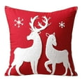 thumbnail image 1 of Cubiertas de Almohada de Navidad, Nuevo Lienzo de Algodón Bordado Ciervo Nieve Cojín de la Almohada de Navidad, Decoración Festiva Del Hogar para Sofá Cama Sillón, 1 of 3