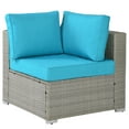 thumbnail image 4 of Outdoor Garden Patio Furniture 5-Piece PE Rattan Wicker Sectional Cushioned Sofa Sets with 2 Pillows and Coffee Table, 4 of 7