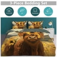 thumbnail image 5 of 3 Pcs Soft Bedding Set, Includes 1 Duvet Cover with Zipper And 2 Pillow,Shams Highland Cow with Sunflowers Full(79"×90"), 5 of 8