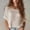 White, variant on Crochet Crop Tops Casual Top Crewneck Sweater Womens Tops Short Sleeve Crochet Sweater Summer Work Top Cute Basic Tops for Women Knit Off the Shoulder Top Fancy Tops for Women