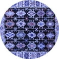 thumbnail image 1 of Ahgly Company Machine Washable Indoor Round Abstract Blue Modern Area Rugs, 6' Round, 1 of 4
