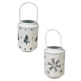 thumbnail image 1 of 2x Vela de Navidad Candelabros Candelabros Colgante Estilo Vintage Candelabro Centro de Mesa Interior Exterior Decoración de E Copo de nieve y árbol, 1 of 9