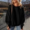thumbnail image 2 of Womens Sherpa Fleece Oversized Sweatshirts Loose Split Long Sleeve Pullover Soft Comfy Tunic Tops, 2 of 8