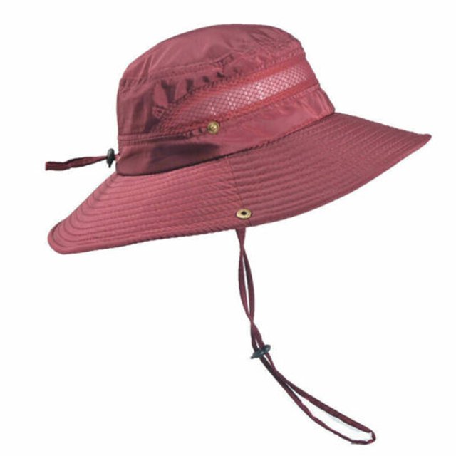 Fortune Men Wide Brim Bucket Hats with UV Protection Drawstring Fisherman Cap