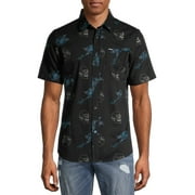 Tony Hawk Men's Skull & Rose Short Sleeve Woven Shirt