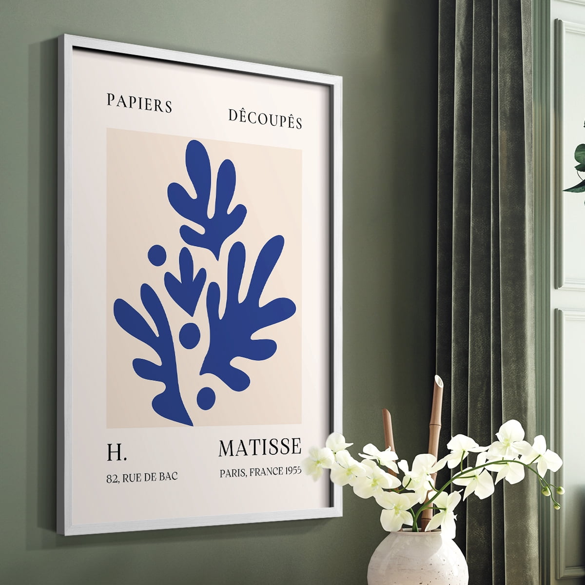 Matisse CLVIII Framed Print in White Solid Wood 8 x 10 Framed Print