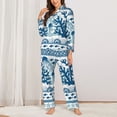 thumbnail image 2 of Fotbe Sea Underwater Jellyfish Conjunto de Pijama de Manga Larga para Mujer con Estampado, Ropa de Dormir de 2 Piezas, Conjunto de Casa Suave y Cómodo con Bolsillos-X-Large, 2 of 7