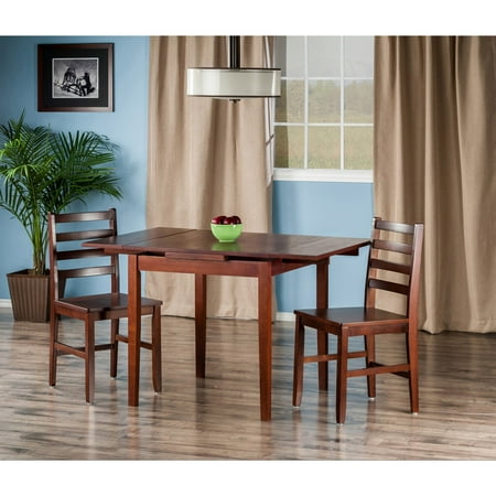 Leg Extension Table Set - Pulman 3-Pc Set Extension Table w/ 2 Ladder Back Chairs