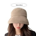 thumbnail image 6 of Mosey Women Fisherman Hat Winter Cap Sun Protection Windproof Thick Cold Resistant Solid Color Flat Top Soft Lady Outdoor Basin Cap Headwear, 6 of 8