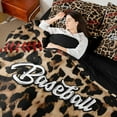 thumbnail image 5 of Homewish Wild Leopard Print 7-Piece Bedding Comforter Set,Baseball Sport Game King Bedding Sets,Brown Black Bed Sheets For Girls Boys,Microfiber Bedroom Decor Reversible, 5 of 9