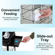 BestPet Large 64 in Metal Flight Cage with Rolling Stand, Black