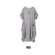 thumbnail image 3 of Vestido suelto Qarigey manga corta primavera verano Cuello Irregular Gris XXL, 3 of 5