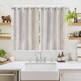 thumbnail image 2 of Beige Kitchen Curtains 72 Inch Length, Farmhouse Simple Abstract Striped Wooden Grain Grommet Top Bedroom Living Room Curtains, Light Filtering Cafe Curtain Drapes 2 Panels Set 104''x72'', 2 of 9