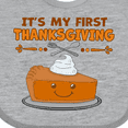 thumbnail image 4 of Inktastic It's My 1st Thanksgiving with Cute Smiling Pumpkin Pie Boys or Girls Baby Bib, 4 of 4