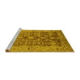 thumbnail image 2 of Ahgly Company Machine Washable Indoor Round Oriental Yellow Traditional Area Rugs, 6' Round, 2 of 4