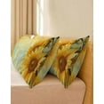 thumbnail image 4 of Yellow Sunflower Body Throw Pillow Cover Case, Couch Sofa Bed Pillowcase, Soft Decorative Pillow Protector, Watercolor Botanical Flowers Leaves 20x54Inch Long Reversible Pillow Shams with Zipper, 4 of 6