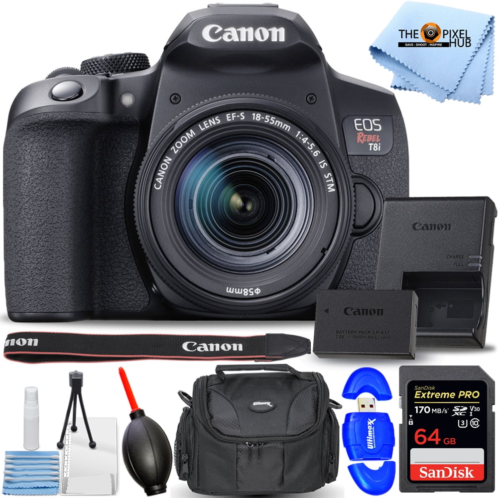 Rebel T8i Best Buy Canon T8i DSLR Bundle Camera 18-55mm