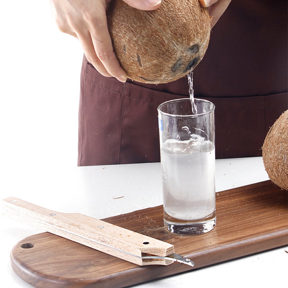 BToBackyard Coconut Opener, Double-Ended Stainless Steel Knife