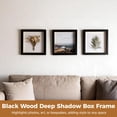thumbnail image 3 of 4 Pcs 9.3 x 9.3 in Black Wood Deep Shadow Box Frame 0.8 inch Depth, Includes Cardboard Backing, Hanging Hook & Seamless Nail for Displaying Photos, Dried Flowers & Handmade Crafts, 3 of 6