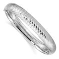 thumbnail image 1 of Quality Gold DB655W 14K White Gold 0.437 mm Textured Hinged Bangle Bracelet, 1 of 1