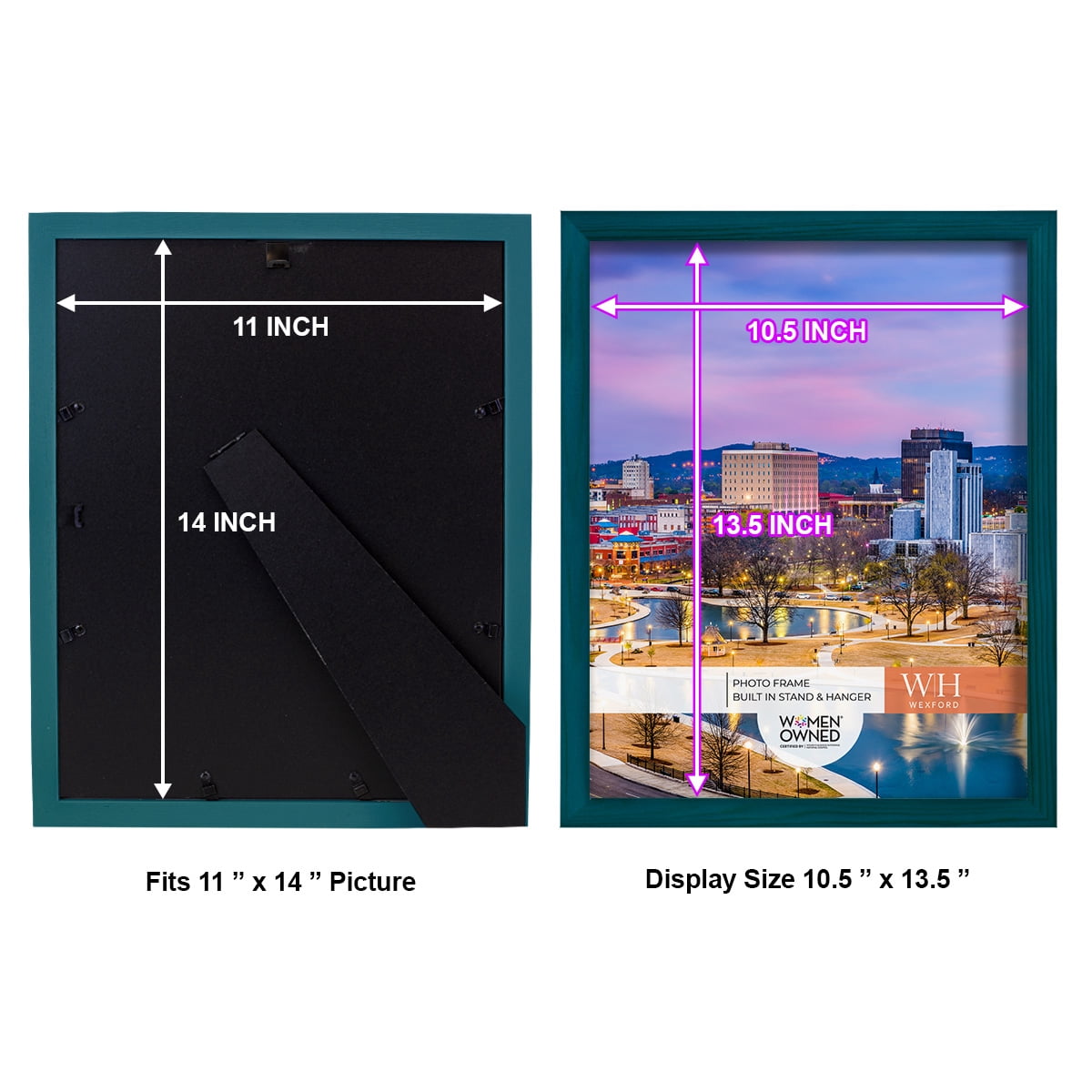 Woodgrain 11 in. x 14 in. Ocean Blue Picture Frame Set (Set of 4)