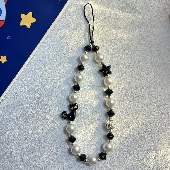 Star Cat Phone Chain Phone Case Hanging Rope Cool Black Spicy Girl DIY Beaded Camera Chain Phone Decoration Other Other