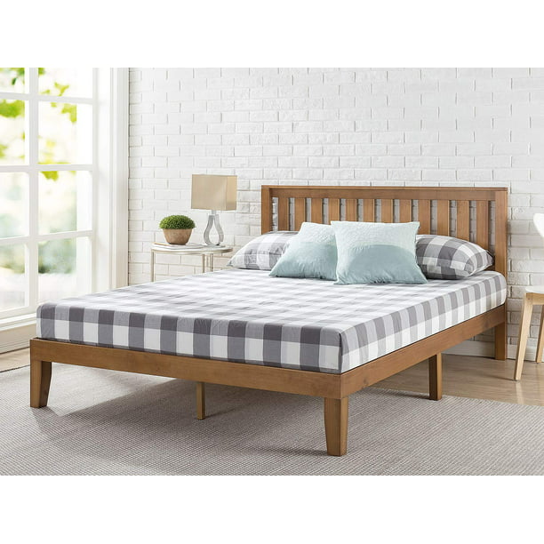Zinus Alexia Wood Platform Bed Frame, Rustic Pine King Size Bed Frame