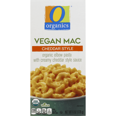 O O Organic Vegan Mac & Cheddar Style Dinner, USDA Organic, Non-GMO Mac Pasta