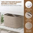 thumbnail image 5 of Large Blanket Basket, 22"x12"x17"(75L) Rectangle Woven Baskets for Storage, Cotton Rope Basket for Living Room, Toy Basket with Handle, Basket for Organizing(Oatmeal Brown), 5 of 7