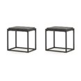 thumbnail image 1 of Pemberly Row Set of 2 Walnut with Dark Gray Metal Base Mixed Media End Tables, 1 of 6