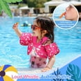 thumbnail image 6 of MoKo Kids Swimm Vest for 20-50lbs, Toddler Floaties with Crotch Strap and Whistle, Rose Unicorn, 6 of 8