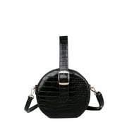Women's Crocodile Texture Round Shape Top Handle Bag